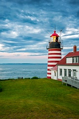 Flashing Light Through Fresnel Lens of Old Quoddy Light